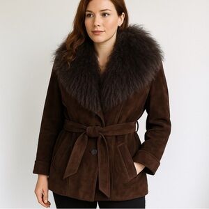 Vintage Jones New York Mongolian Sheepskin and Suede jacket. Hippie, bohemian